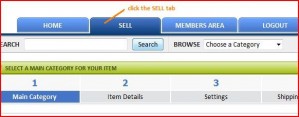 Click SELL tab