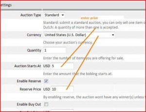 Enter price information