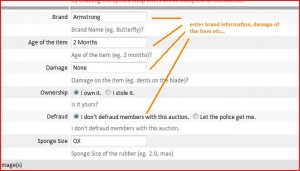 Enter terms of listing
